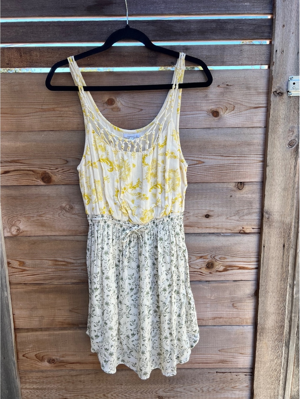 O'Neill Women's Small Sleeveless Summer Dress with Yellow and Green Floral Print